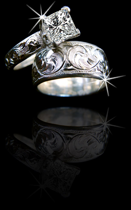 Western silver wedding rings